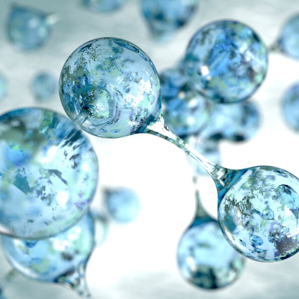 3d molecules of water concept background
