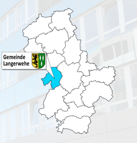 Kreiskarte mit Darstellung der Gemeinde Langerwehe