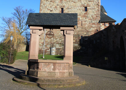 Der Brunnen im Innenhof der Burg Nideggen