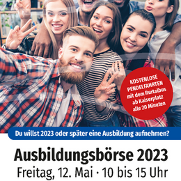 Vorderseite des Flyers zur Ausbildungsbörse 2023