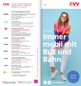 Flyer des AVV zum Mobil Ticket