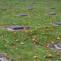 Grabplatten auf der Kriegsgräberstätte Vossenack heute. [Foto: © Frank Möller]