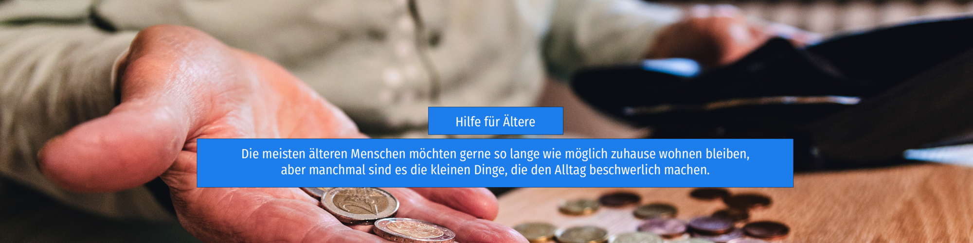 Rentner mit Kleingeld