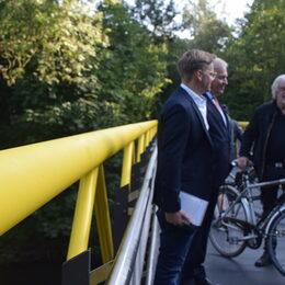 Blick auf die neue Rurbrücke in Schlagstein