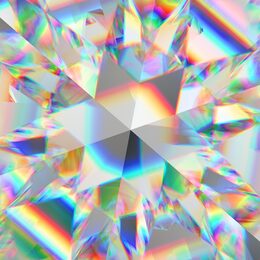 diamond structure extreme closeup and kaleidoscope. top view of round gemstone 3d render, 3d illustration