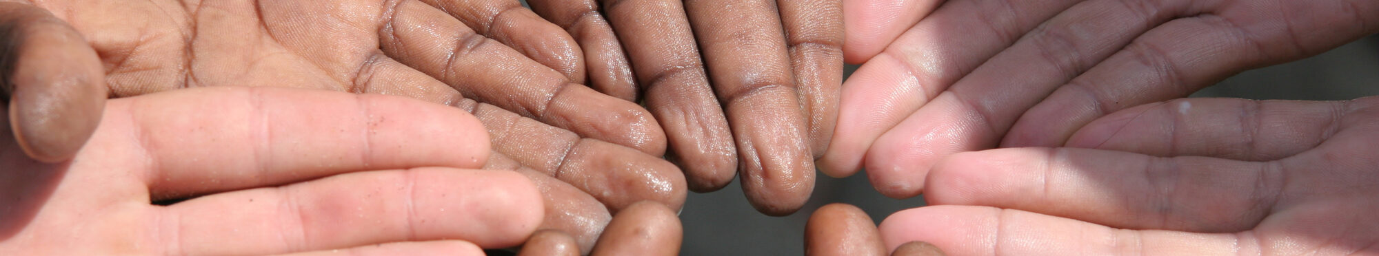 Black and white hands next to each other