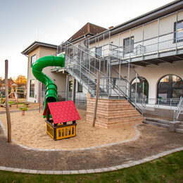 Der Spielplatz der Kita Mäusebande in Vettweiß.