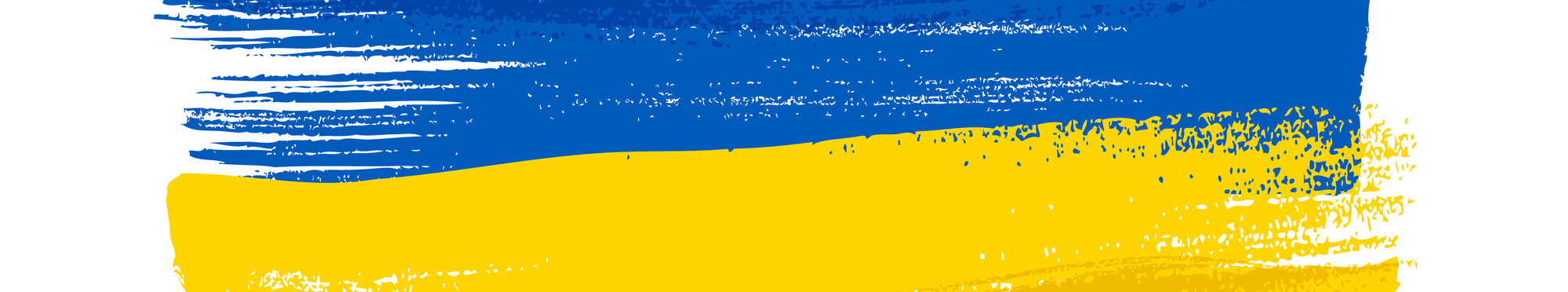 Ukraine colorful brush strokes painted flag.