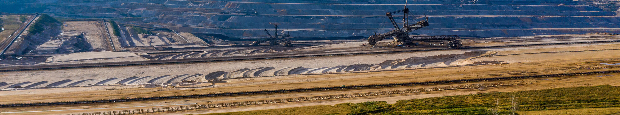 Panoramic view of Hambach surface mine and Hambach Forest, Germa