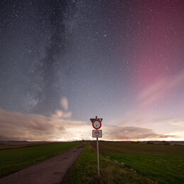 Polarlicht auf dem Feld