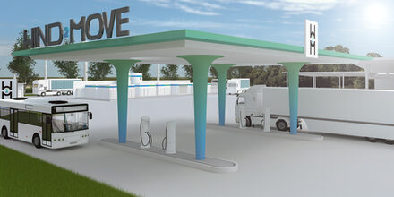 Visualisierung: Die zukünftige Tankstelle für den Schwerlastverkehr