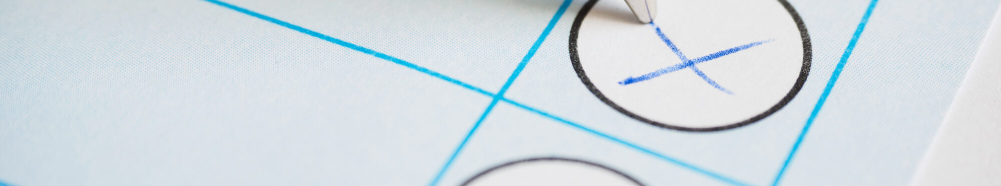 Voting paper or ballot paper with pen