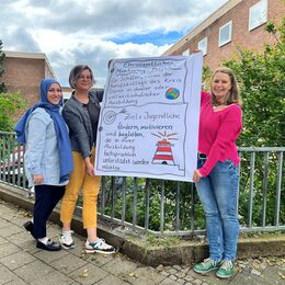 Büsra Celik-Kayaci, Karin Stobbe und Stephanie Schneider (v.l.) betreuen das Mentoring-Projekt