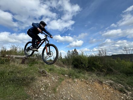 Mountainbiker bei der Fahrt